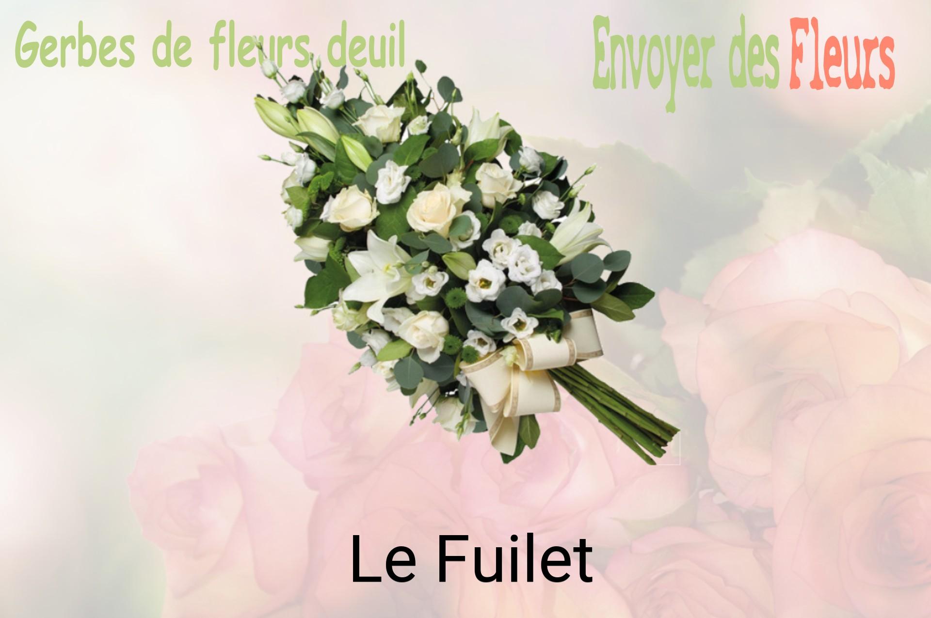 Gerbe de fleurs de deuil livrée à Le Fuilet